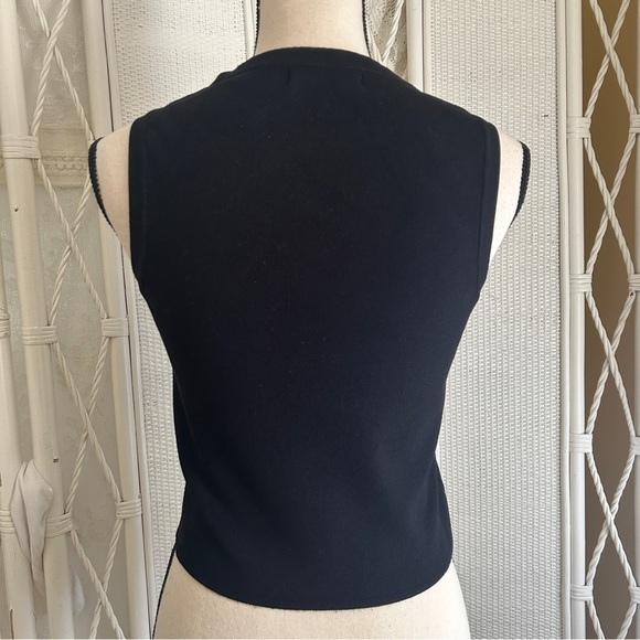 Primark Cares Black Fitted Crop Top Tank Ribbed Knit Sleeveless size Large 10 12 - Picture 5 of 13